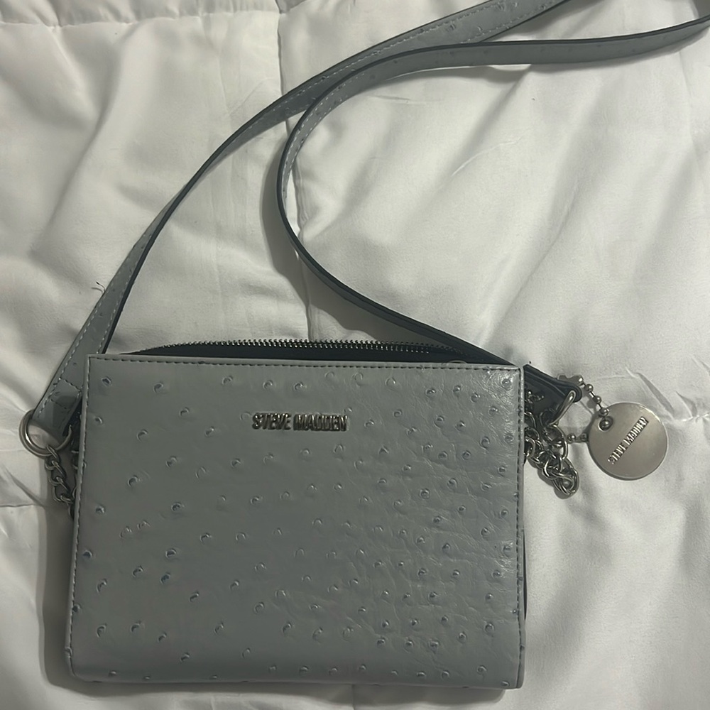 Steve Madden ostrich crossbody wallet purse